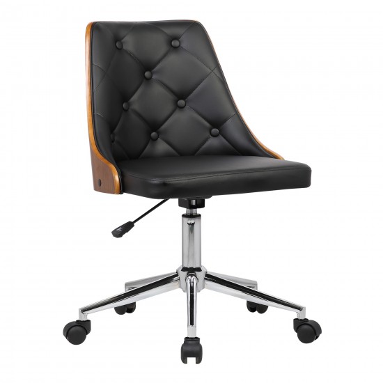 Diamond Office Chair in Chrome finish w/ Black Faux Leather