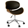 Daphne Modern Office Chair In Chrome Finish w/ Black Faux Leather