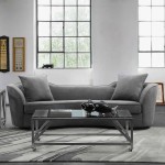 Palisade Contemporary Sofa in Gray Velvet with Brown Wood Legs