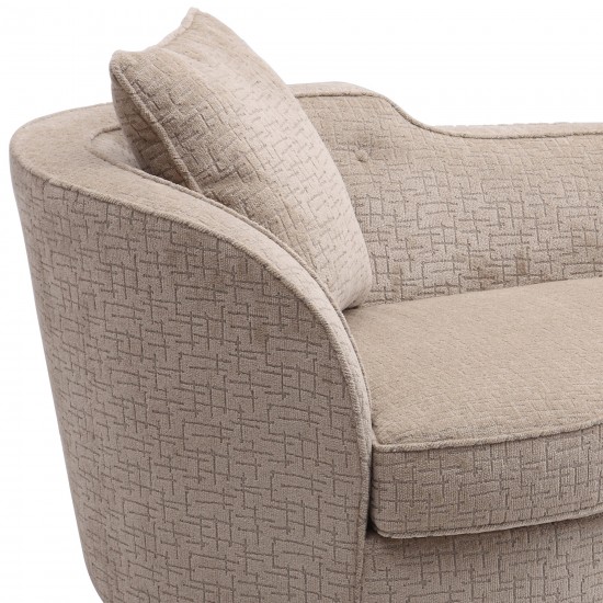 Palisade Transitional Sofa in Sand Fabric with Brown Legs