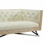 Regis Cream Sofa With Pine Frame And Gunmetal Legs