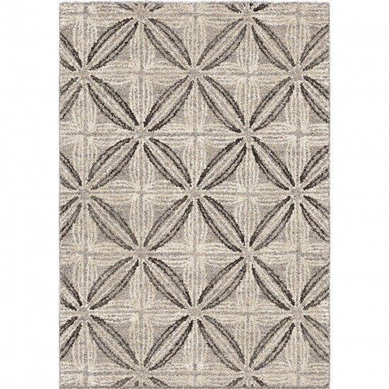 Daisy Contemporary 5x8 Area Rug in Gray/Cream