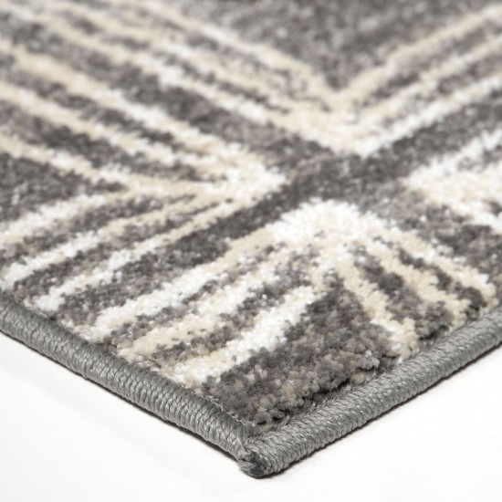 Daisy Contemporary 5x8 Area Rug in Gray/Cream