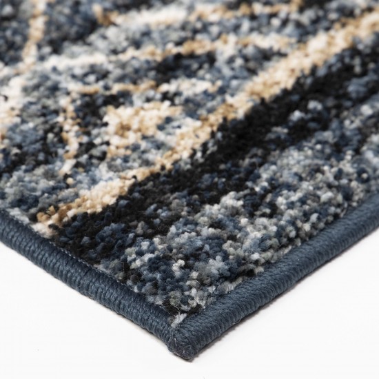 Togo Contemporary 5x8 Area Rug in Blue/Gold