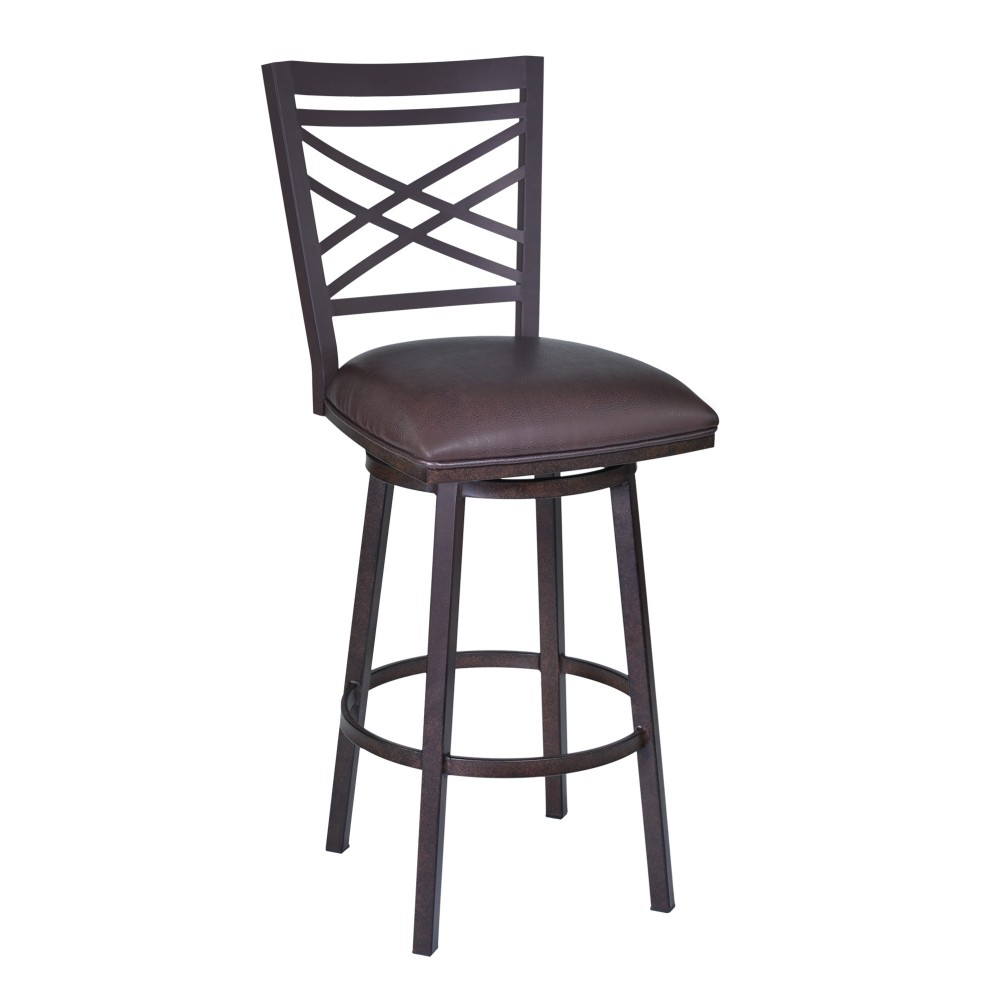 Fargo 26" Barstool in Auburn Bay finish with Brown Pu upholstery