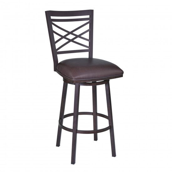 Fargo 30" Barstool in Auburn Bay finish with Brown Pu upholstery