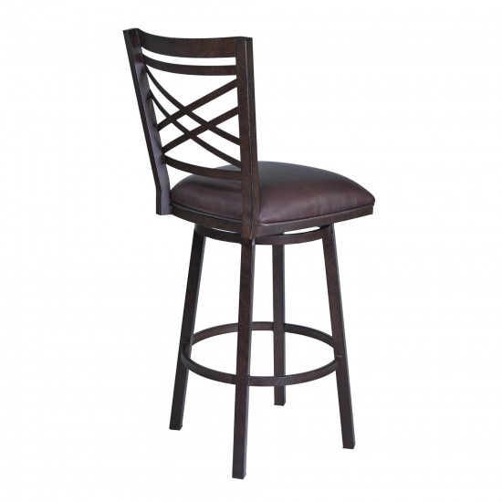 Fargo 30" Barstool in Auburn Bay finish with Brown Pu upholstery