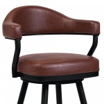 Justin 26" Counter Height Swivel Coffee Faux Leather Bar Stool