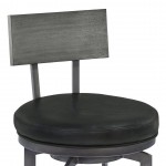 Ojai 26" Counter Height Metal Swivel Barstool in Vintage Black Faux Leather