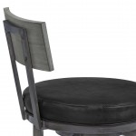 Ojai 26" Counter Height Metal Swivel Barstool in Vintage Black Faux Leather