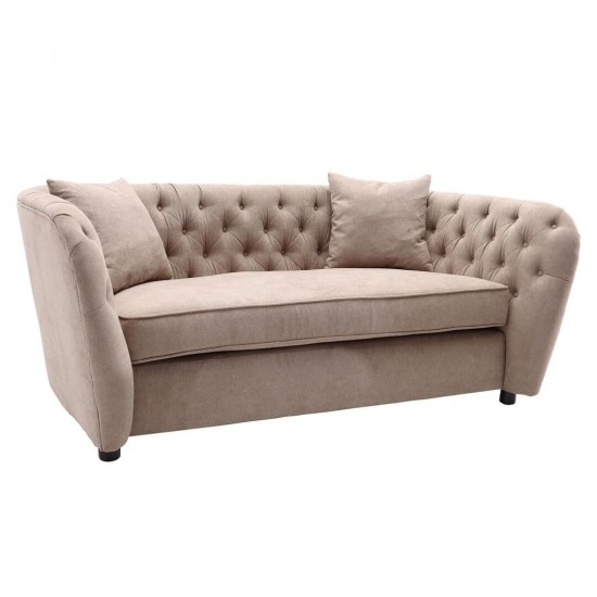 Rhianna Transitional Loveseat in Camel Tufted Chair