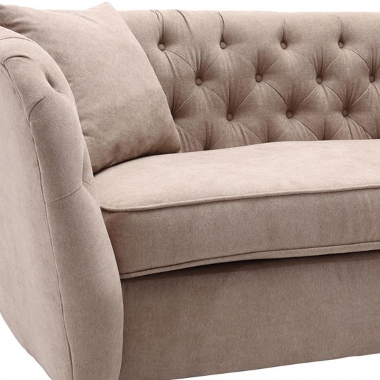 Rhianna Transitional Loveseat in Camel Tufted Chair