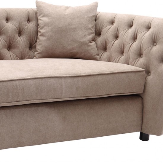 Rhianna Transitional Loveseat in Camel Tufted Chair