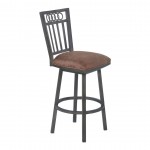 Olympia 26" Counter Height Metal Swivel Barstool in Bandero Tobacco Fabric