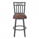 Olympia 26" Counter Height Metal Swivel Barstool in Bandero Tobacco Fabric