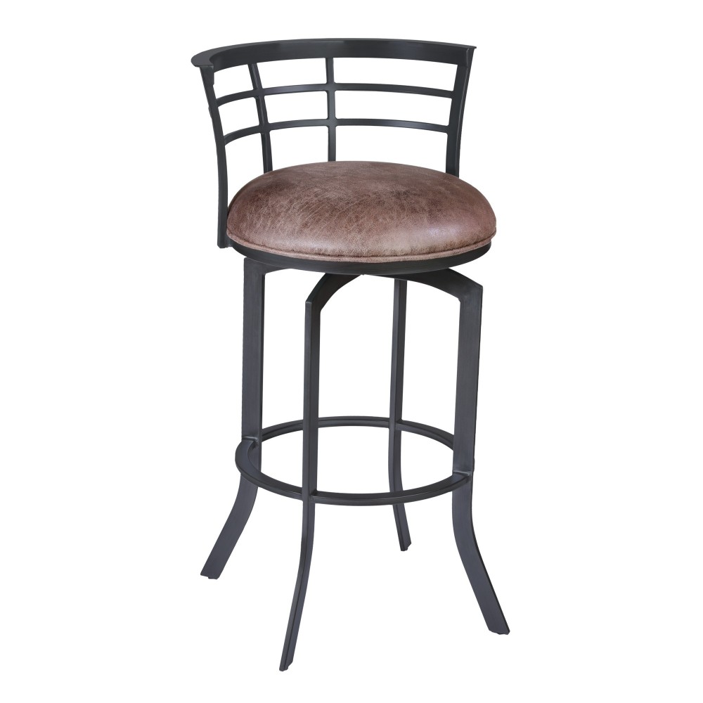 Viper 30" Bar Height Swivel Barstool in Mineral finish with Bandero Tobacco