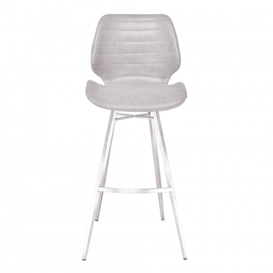 Valor 30" Bar Height Barstool in Brushed Stainless Steel