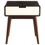 ACME Christa End Table (USB Charging Dock), Espresso & White