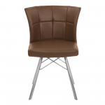 Spago Dining Chair in Vintage Coffee Faux Leather - Set of 2