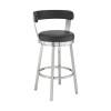 Bryant 30" Bar Height Swivel Bar Stool in Brushed Stainless Steel Finish