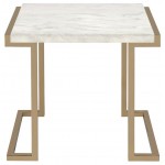 ACME Boice II End Table, Faux Marble & Champagne