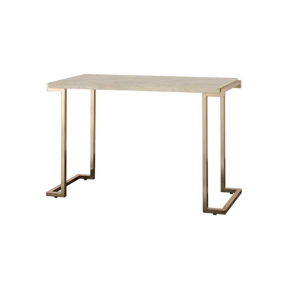 ACME Boice II Sofa Table, Faux Marble & Champagne