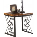 ACME Callum End Table, Antique Oak & Black