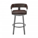 Lorin 26" Counter Height Swivel Bar Stool in Java Brown Finish