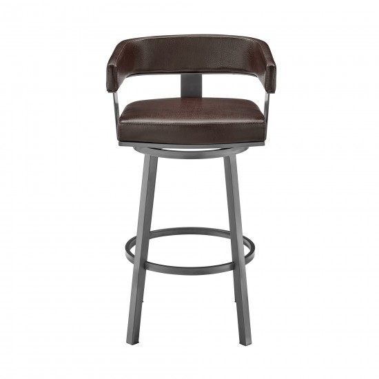 Lorin 26" Counter Height Swivel Bar Stool in Java Brown Finish