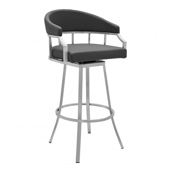 Valerie 26" Counter Height Swivel Modern Faux Leather Bar and Counter Stool