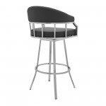 Valerie 30" Bar Height Swivel Modern Faux Leather Bar and Counter Stool