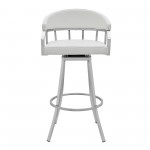 Valerie 30" Bar Height Swivel Modern White Faux Leather Bar and Counter Stool