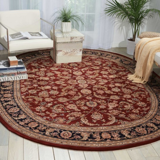 Nourison 2000 2002 Area Rug, Burgundy, 7'6" x 9'6" Oval