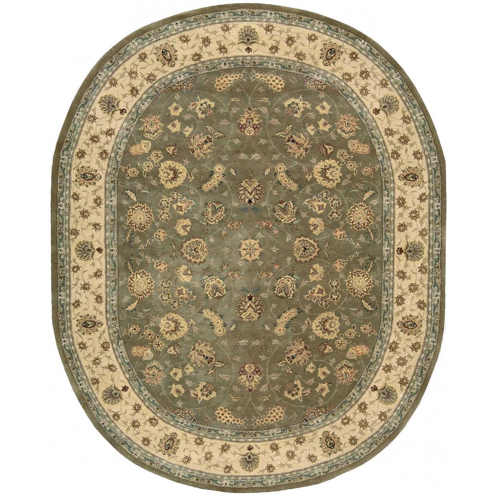 Nourison 2000 2003 Area Rug, Olive, 7'6" x 9'6" Oval