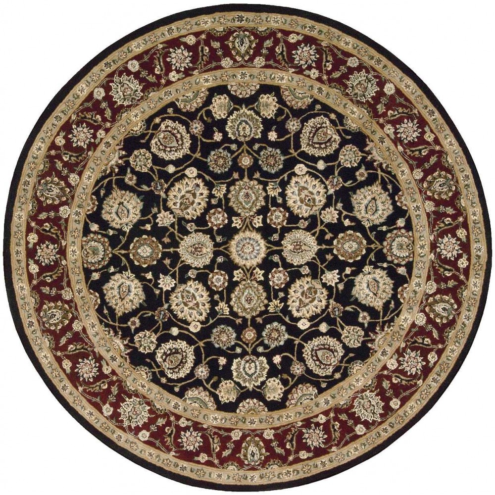 Nourison 2000 2017 Area Rug, Black, 6' x Round