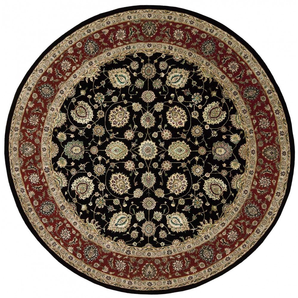 Nourison 2000 2017 Area Rug, Black, 8' x Round