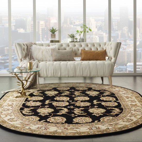 Nourison 2000 2022 Area Rug, Black, 7'6" x 9'6" Oval