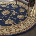 Nourison 2000 2022 Area Rug, Navy, 4' x Round