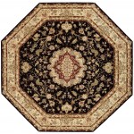 Nourison 2000 2028 Area Rug, Black, 10' x Octagon