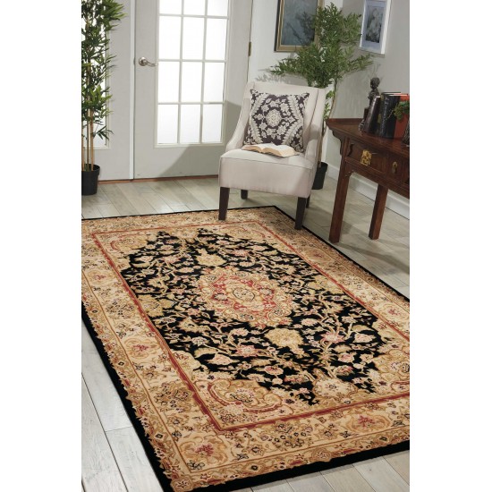 Nourison 2000 2028 Area Rug, Black, 10' x Octagon