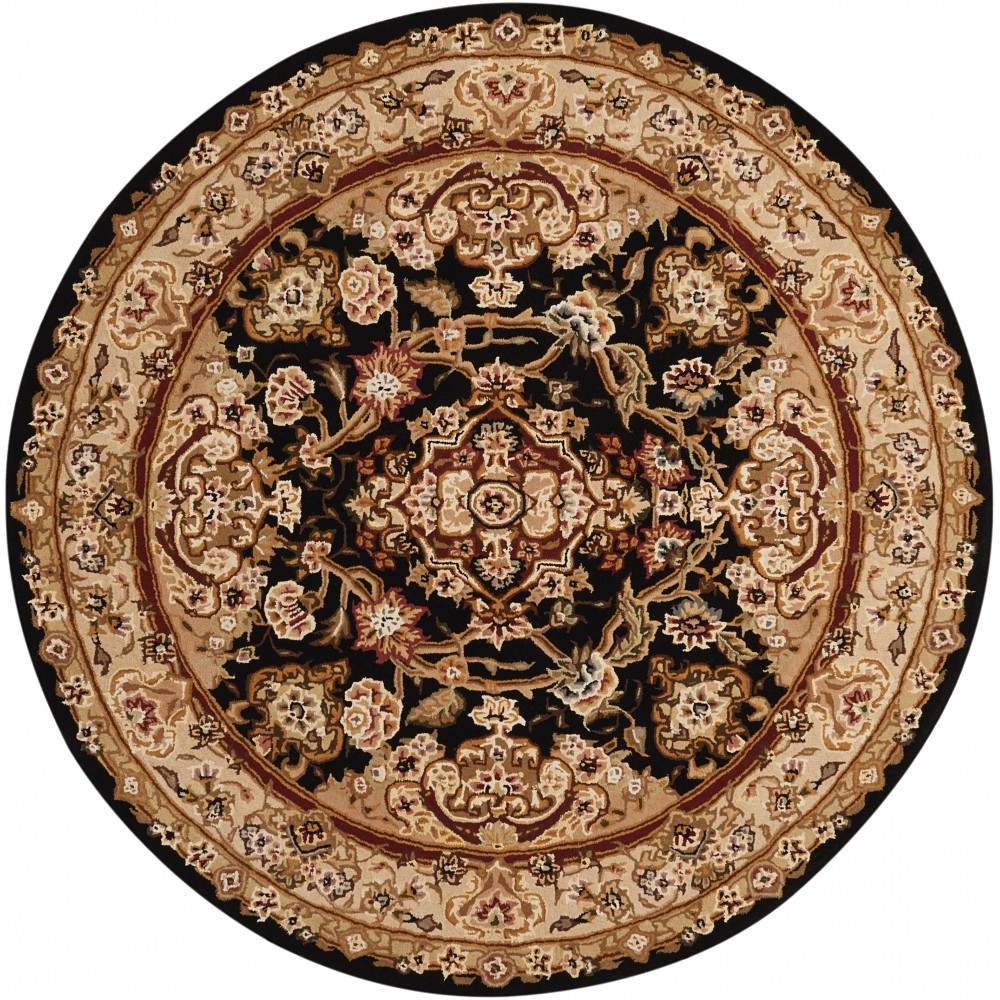 Nourison 2000 2028 Area Rug, Black, 4' x Round