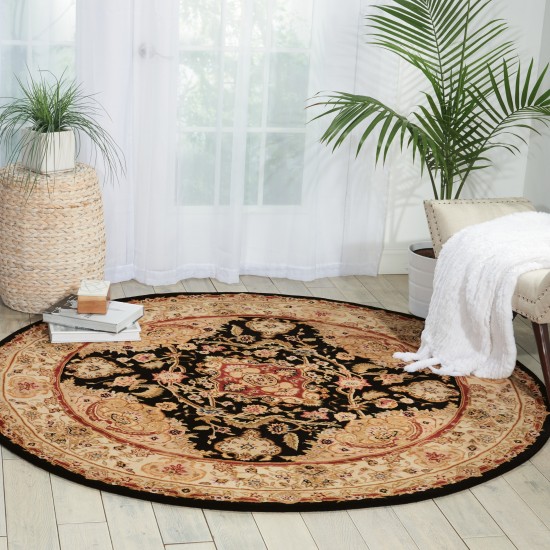 Nourison 2000 2028 Area Rug, Black, 6' x Round