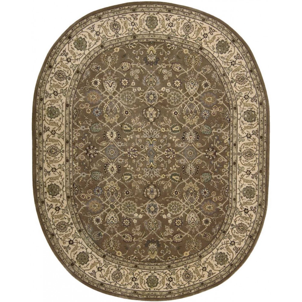 Nourison 2000 2091 Area Rug, Mushroom, 7'6" x 9'6" Oval