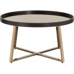 ACME Hepton Coffee Table, Mirrored, Walnut & Champagne