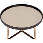 ACME Hepton Coffee Table, Mirrored, Walnut & Champagne