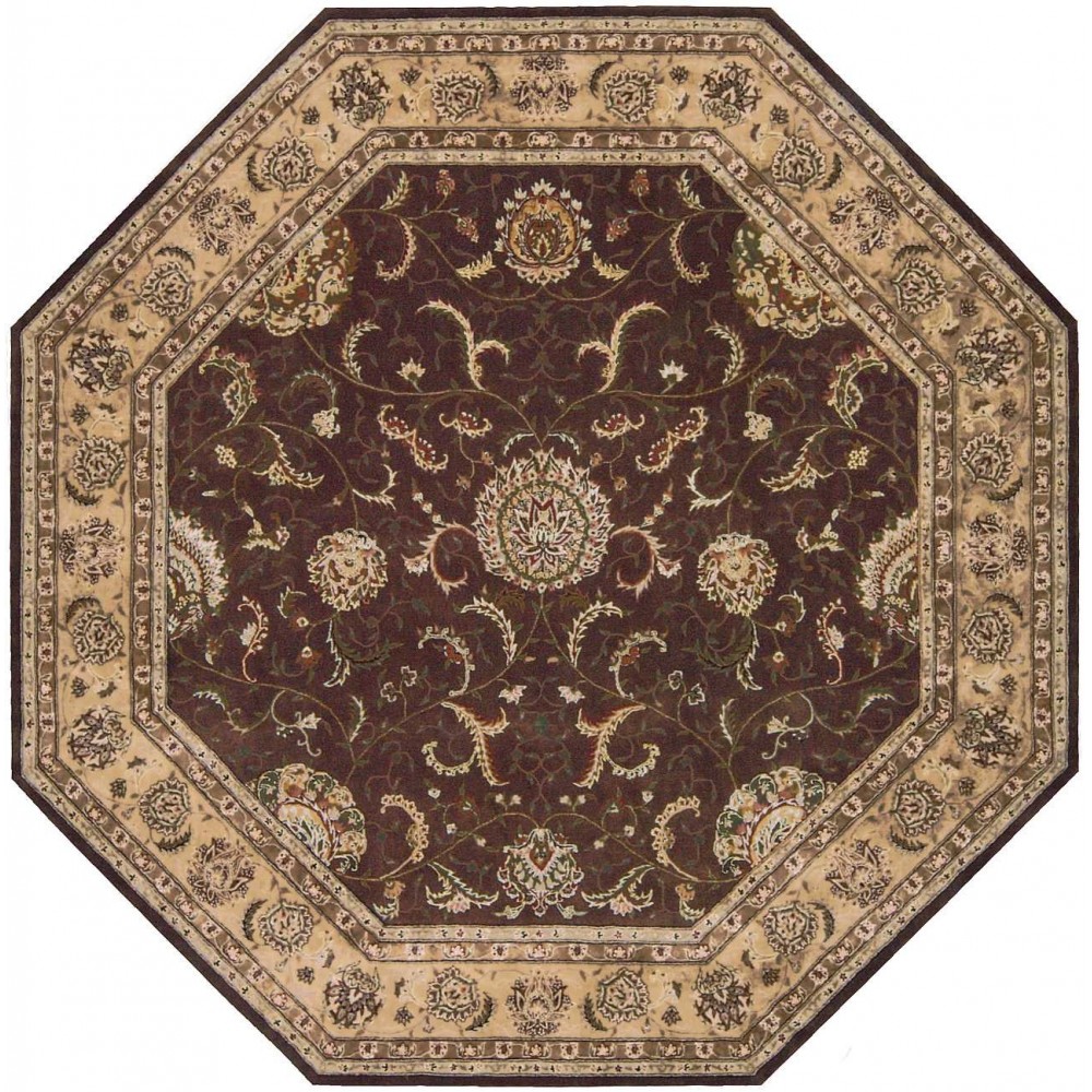 Nourison 2000 2206 Area Rug, Brown, 10' x Octagon