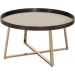 ACME Hepton Coffee Table, Mirrored, Walnut & Champagne