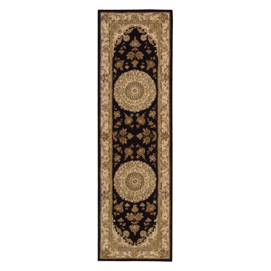 Nourison 2000 2233 Runner Rug, Black, 2'3" x 8'