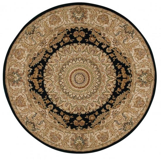 Nourison 2000 2233 Area Rug, Black, 4' x Round