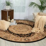 Nourison 2000 2233 Area Rug, Black, 4' x Round